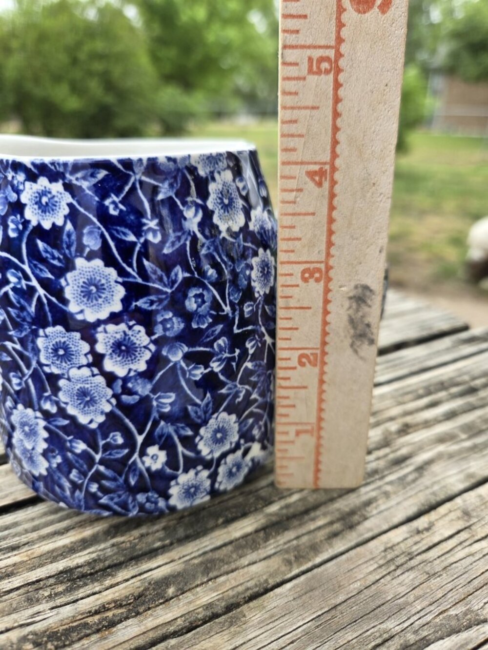 Vintage Cobalt Blue Floral Calico Crownford Creamer Jug Staffordshire England - Picture 12 of 12